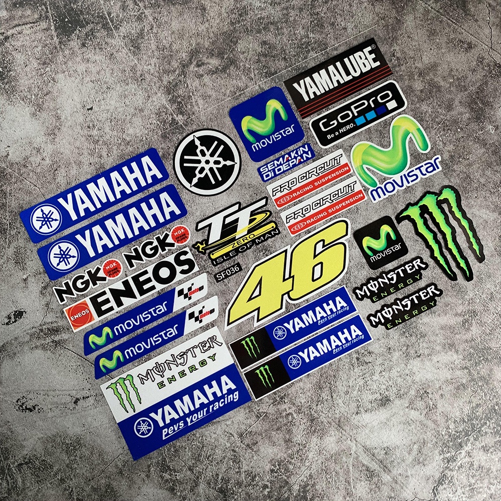 Stiker Reflektif Motif Monster Untuk Dekorasi Helm Motor YAMAHA SS110 Y100 SS2 Y80 Y15 F310 NVX R15