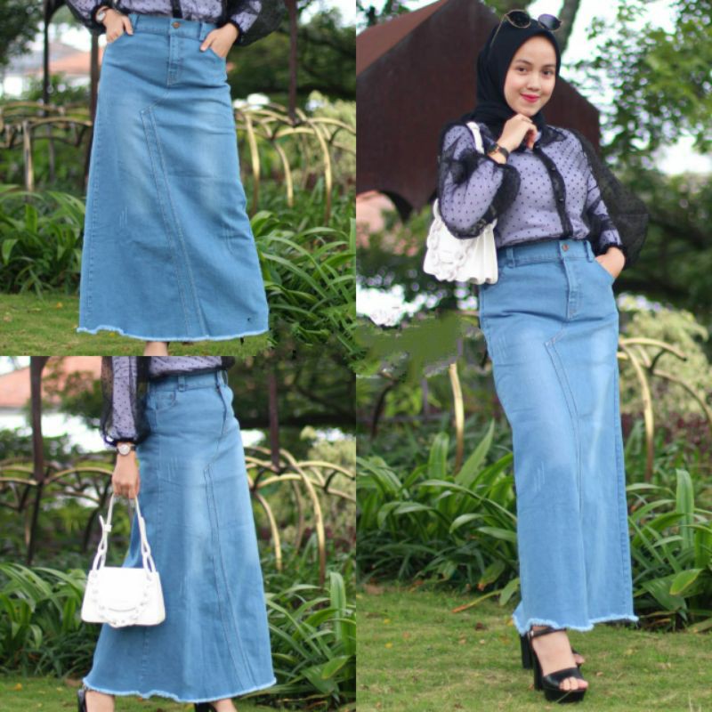 Rok jeans import//rok jeans terbaru wanita//rok jeans panjang