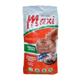 MAKANAN KUCING MURAH MAXI CAT FOOD CHICKEN AND TUNA 1 KG TERLARIS