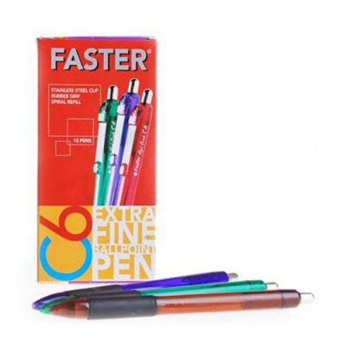 

[ LUSIN ] Ball Pen / Pulpen / Pena Faster C6 0.5mm