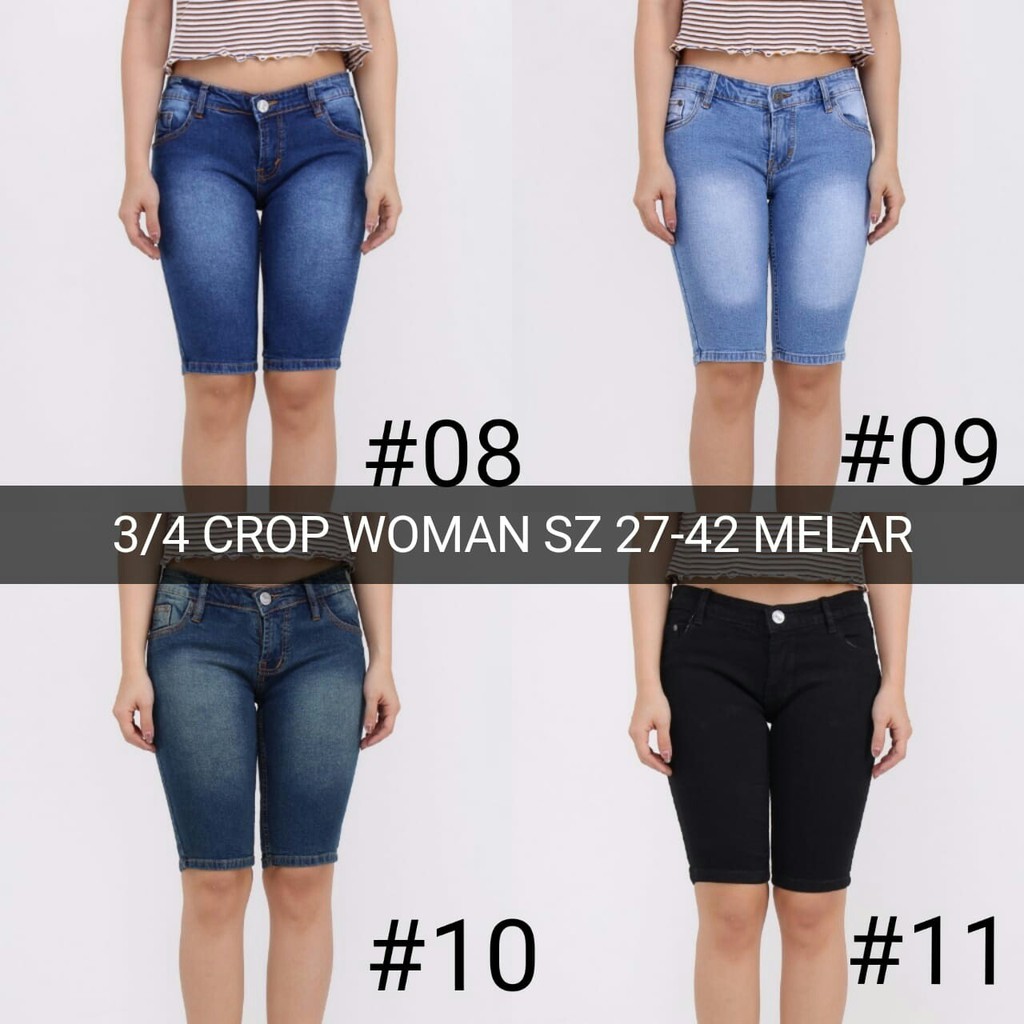 CELANA JEANS PENDEK WANITA 3/4 CROP WOMAN