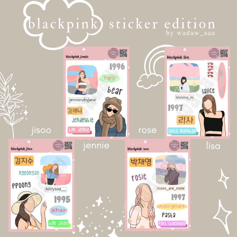 

Stiker Blackpink Fanart Fanmade jennie lisa jisoo rose KPOP murah pc