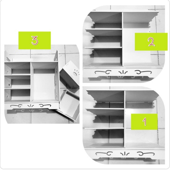 Rak kosmetik Double Drawer Cosmetic Storage Rak Minimalis Tapak Pupies Serbaguna Multifungsi