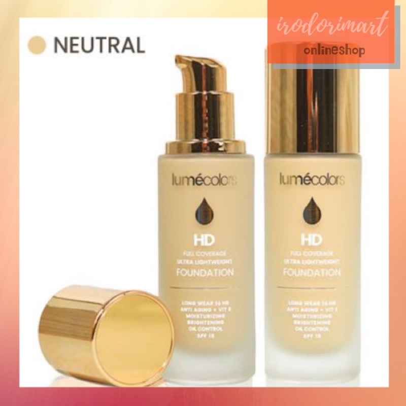 Lumecolors HD Foundation Shade Neutral | Foundation Lumecolors Full Coverage | Fondation Kemasan Bot