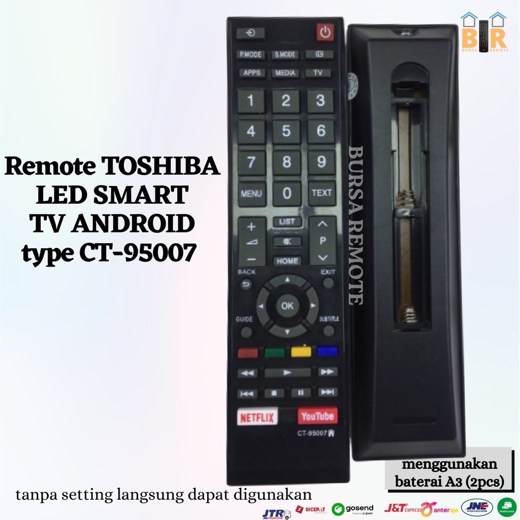 Remot / Remote TOSHIBA REGZA LED SMART TV ANDROID youtube netflix CT-95007 LCD LED