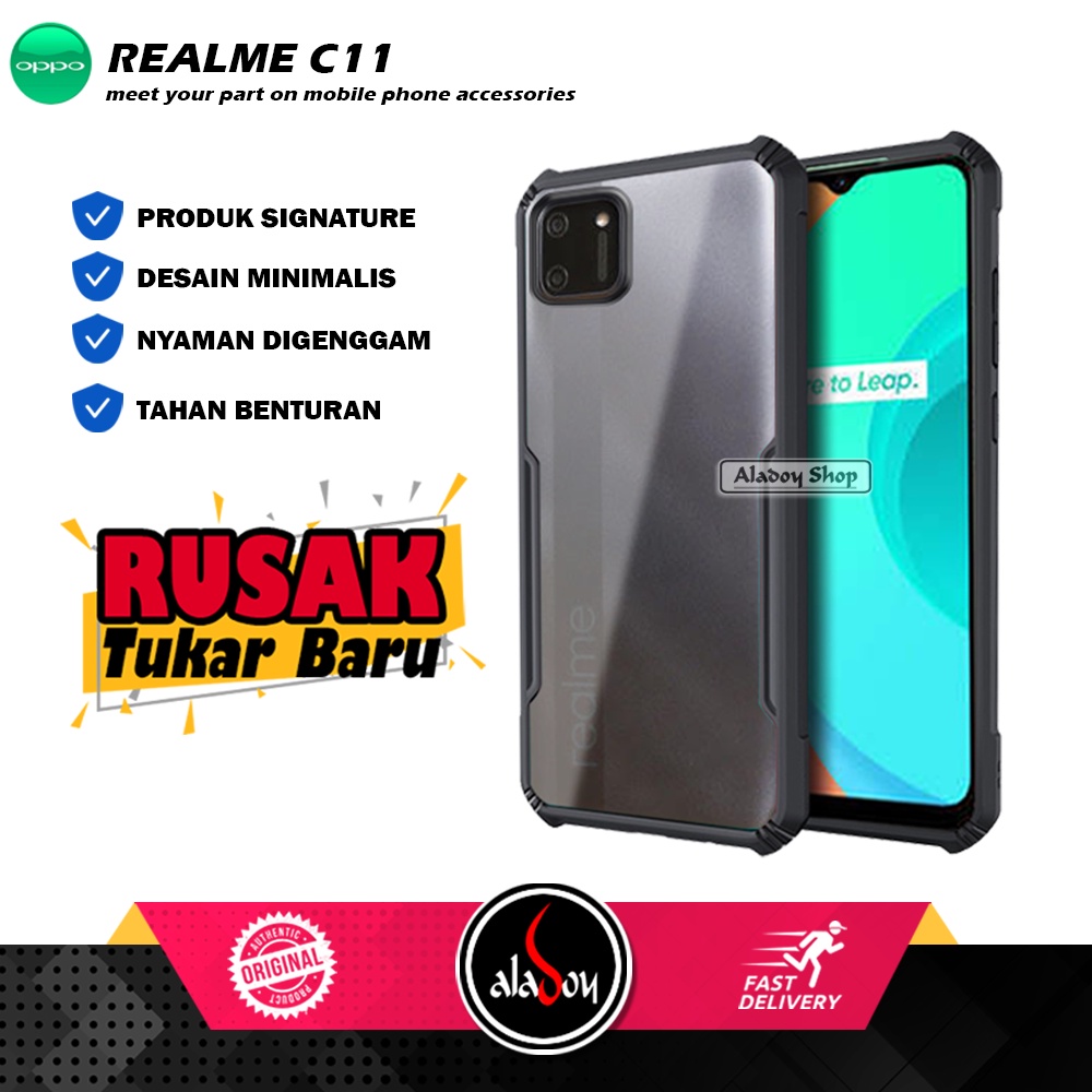 Case Tecno Realme C11 Armor Fusion Shockproof Transparent Premium Casing