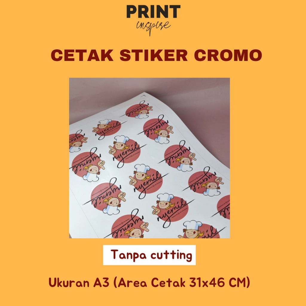

Stiker Cromo Tanpa Cutting A3/ Label Chromo A3