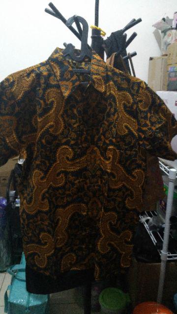 Risna Batik Hrb026 Kenongo Kemeja Hem Pendek Padi Pekalongan M L Xl Murah Keren Bati Pria Wajik Biru