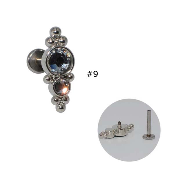 1piece Labret Ear Lobe Stud Internally Threaded Helix Conch Piercing 16G Female Stainless Steel