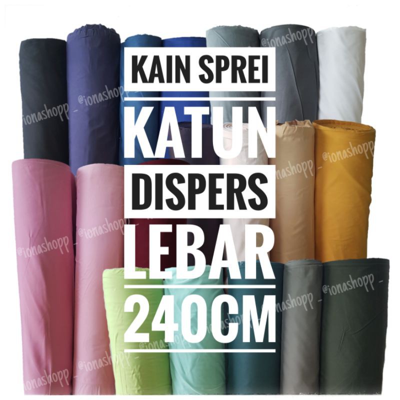 Kain Sprei Katun Dispers Polos Lebar 240cm