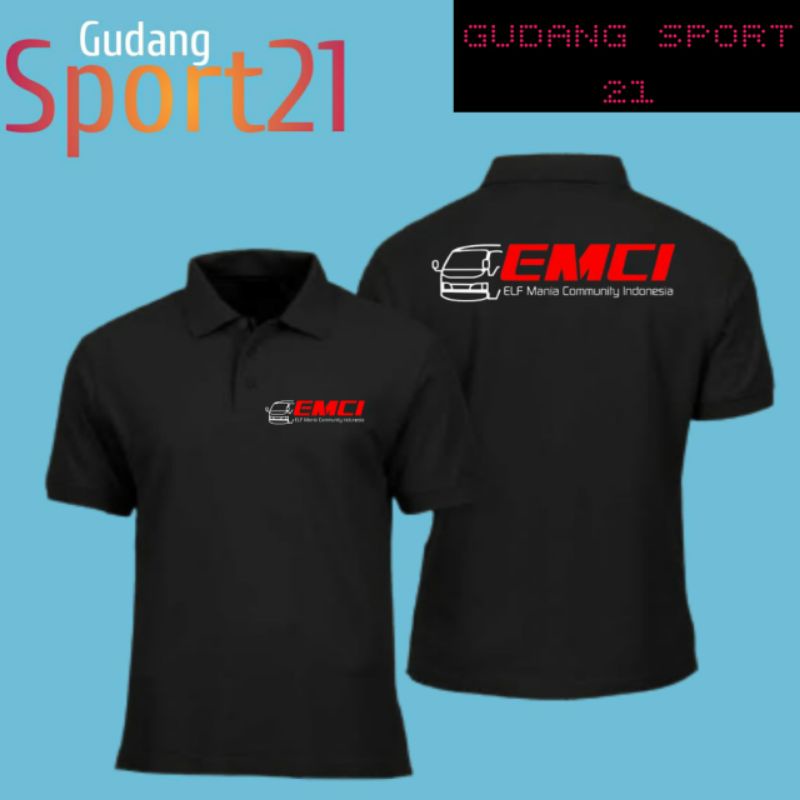 kaos polo kerah EMCI ELF MANIA INDONESIA COMUNITY kaos otomotif