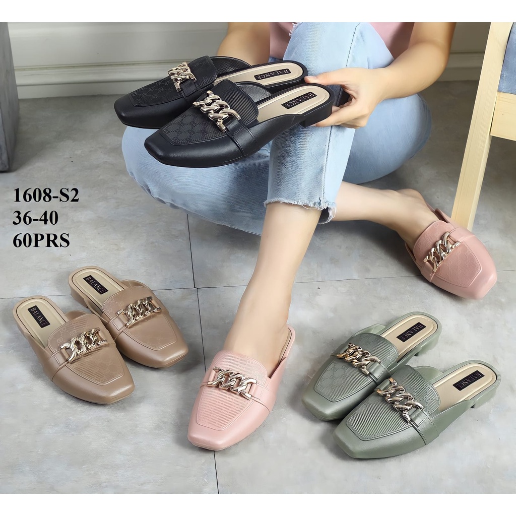 (COD) Sandal Selop Jelly Besi H Hak Pendek Balance CMS 1607-S1