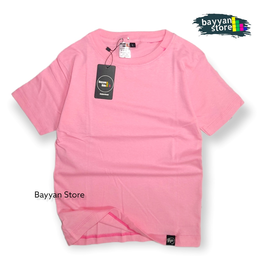 Bayyan Kaos Distro Anak Polos Umur 1 - 12 Tahun Cotton Soft 30s