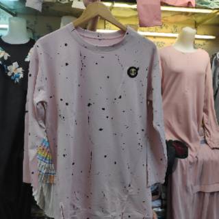  Tunik  kaos  remaja wanita motif bercak import  Shopee  