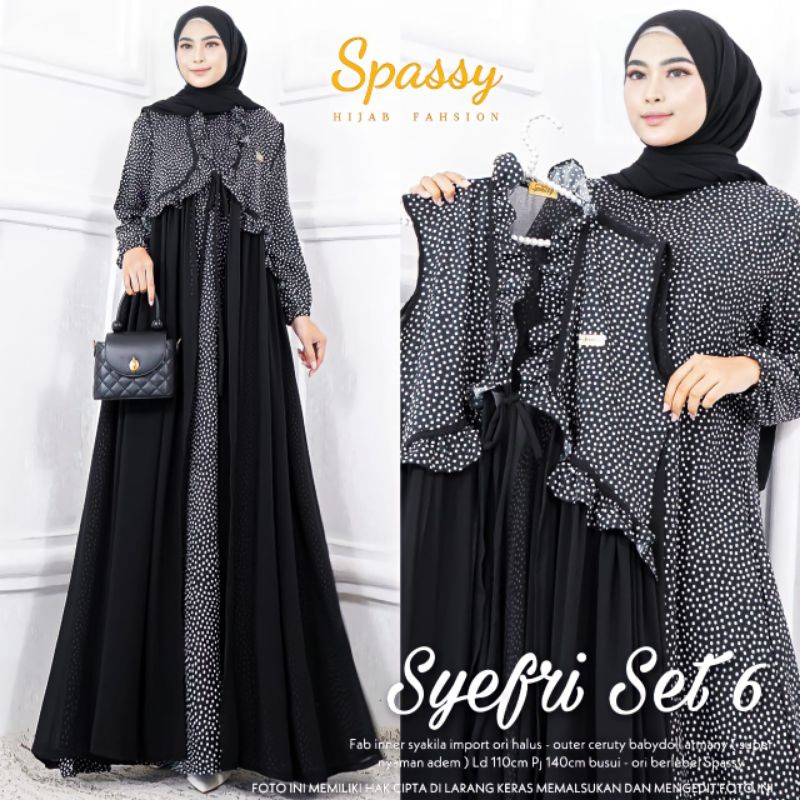 Set gamis style kekinian ori Spassy
