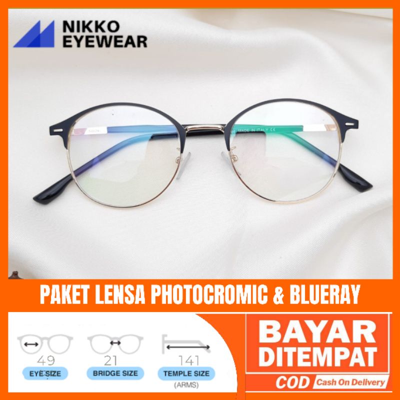 Paket Kacamata 5026 Lensa Antiradiasi Photocromic Blueray