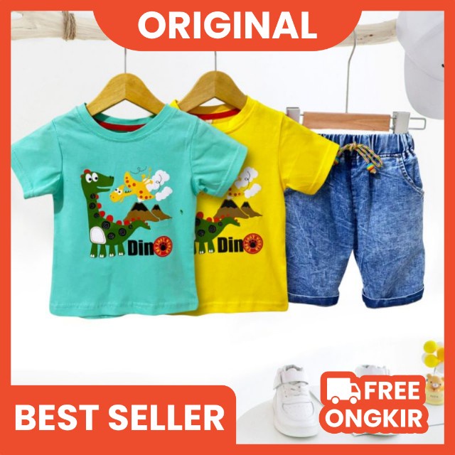 BAJU SETELAN ANAK COWOK IMPORT AISON 0-6 TAHUN MOTIF STAR / SETELAN KAOS ANAK LAKI LAKI KAOS POLO kerah AISON