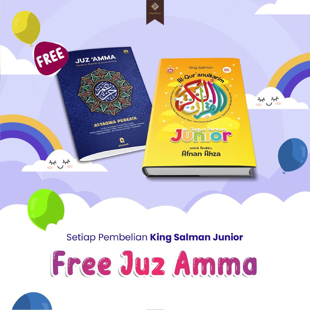 Custom Nama - ALQURAN HAFALAN ANAK KING SALMAN JUNIOR FULL COLOUR | BONUS JUZ AMMA
