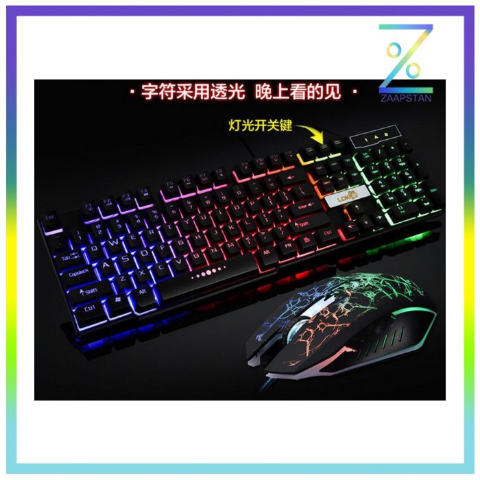 LDKAI 832 Gaming Keyboard LED with Mouse - Black