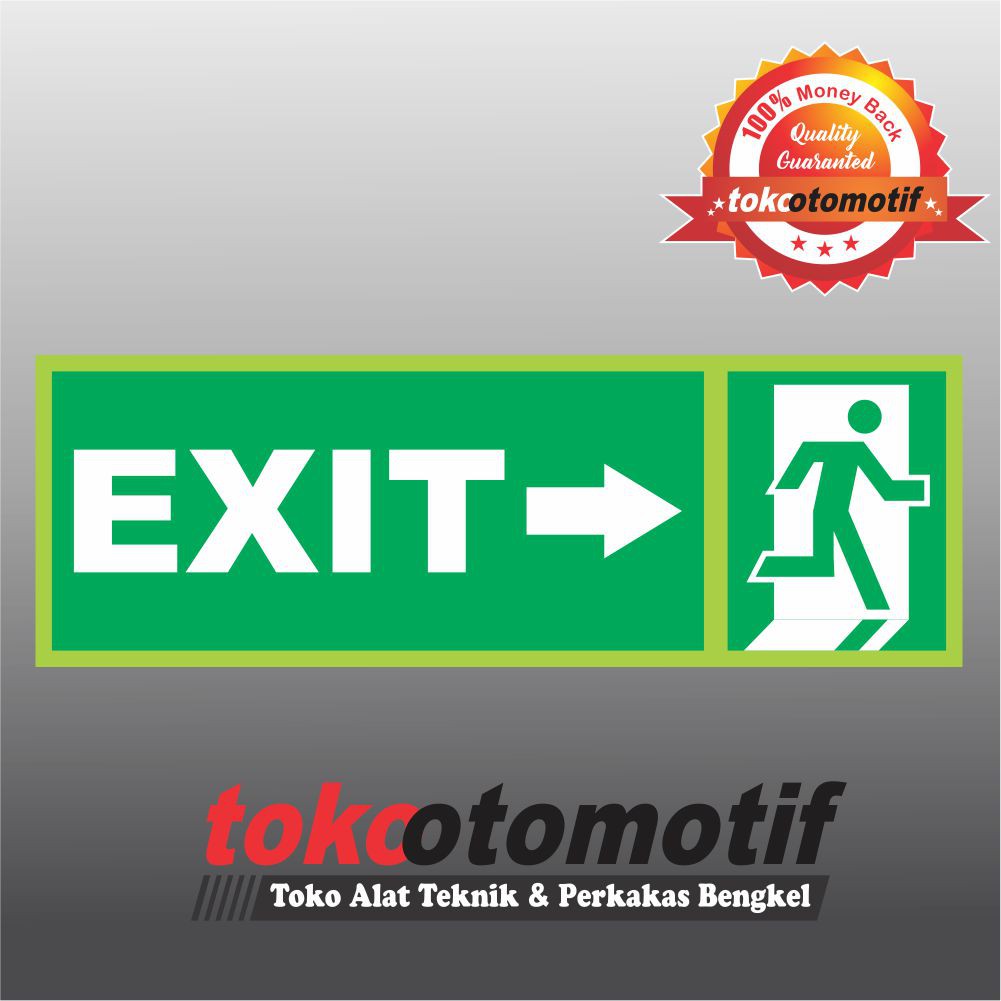 

Sticker Safety Sign K3 Tanda Arah Exit Arrow Right