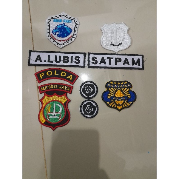 atribut satpam lengkap satu set/atribut bordir satpam