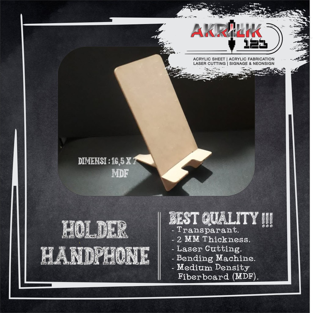 PHONE HOLDER KAYU POLOS - STAND HP KAYU