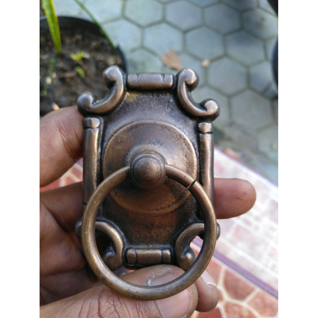 Brass Ring Pull Tarikan Pintu Gebyok Kuningan Antik Gby 030