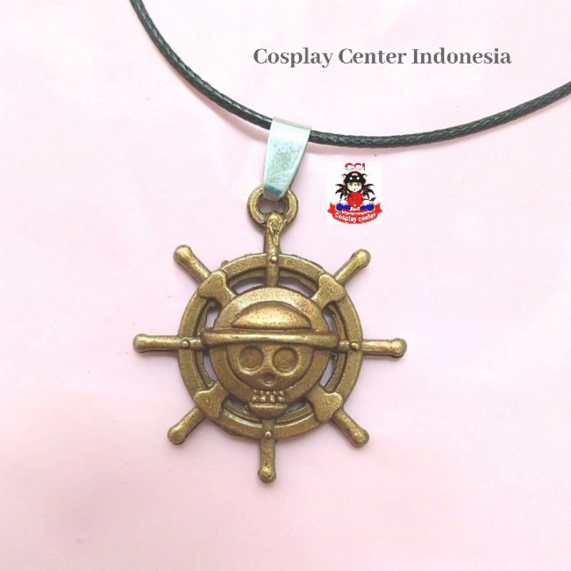 Kalung Anime One Piece Luffy Liontin Bentuk Logo One Piece Anime Jepang Kalung Tengkorak One Piece