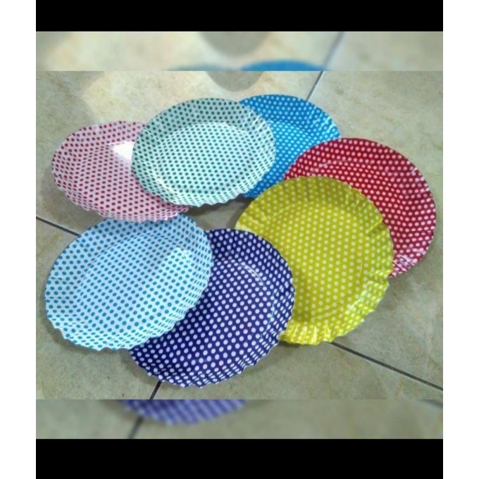 Piring kue tart / piring buah / piring kertas Polkadot