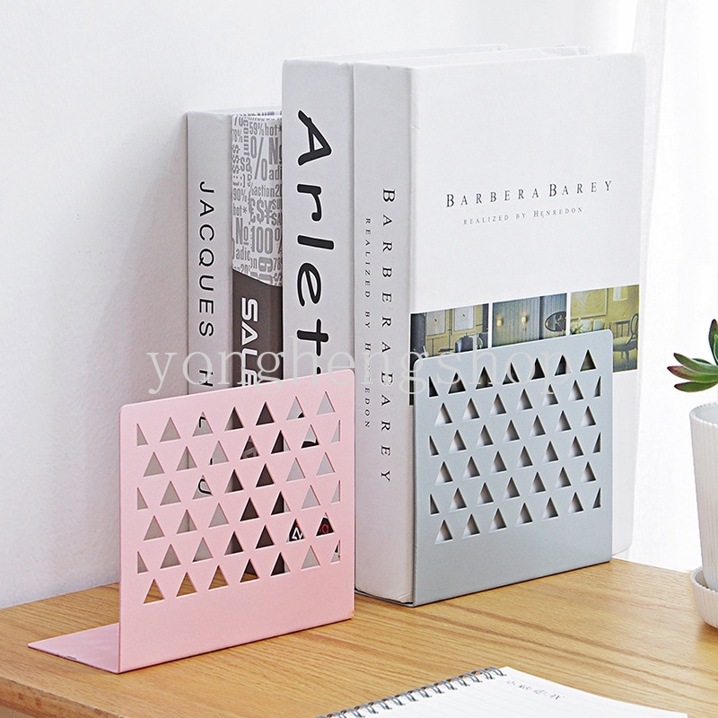 1pc Stand Holder Buku Bahan Besi Desain Hollow Gaya Nordicsimplepelajar Untuk Meja Kantor