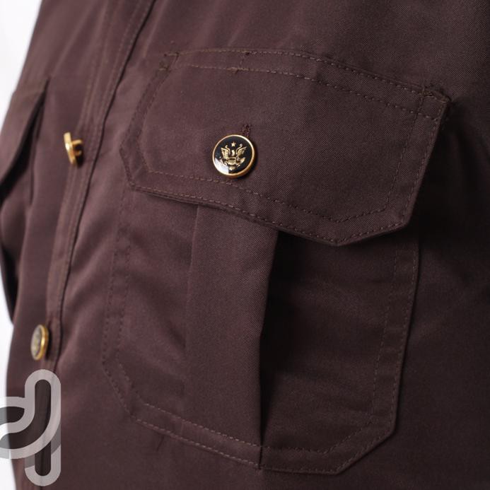 PROMO 11.11 KODE-288 Seragam Safari Security Coklat Terbaru Lengan Pendek Baju Safari Satpam Bodygua