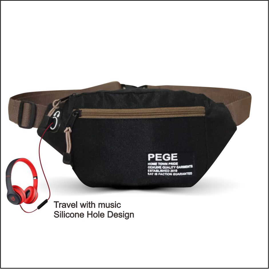 Tas Selempang Bahu PEGE Tas Waistbag Pria Model Keren Casual Trendy  - PG 8923
