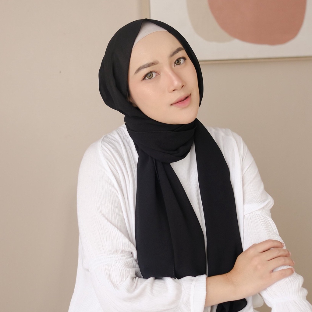 Lozy Hijab - [Defect] Bawal Shawl ( Hijab Pashmina )-Black