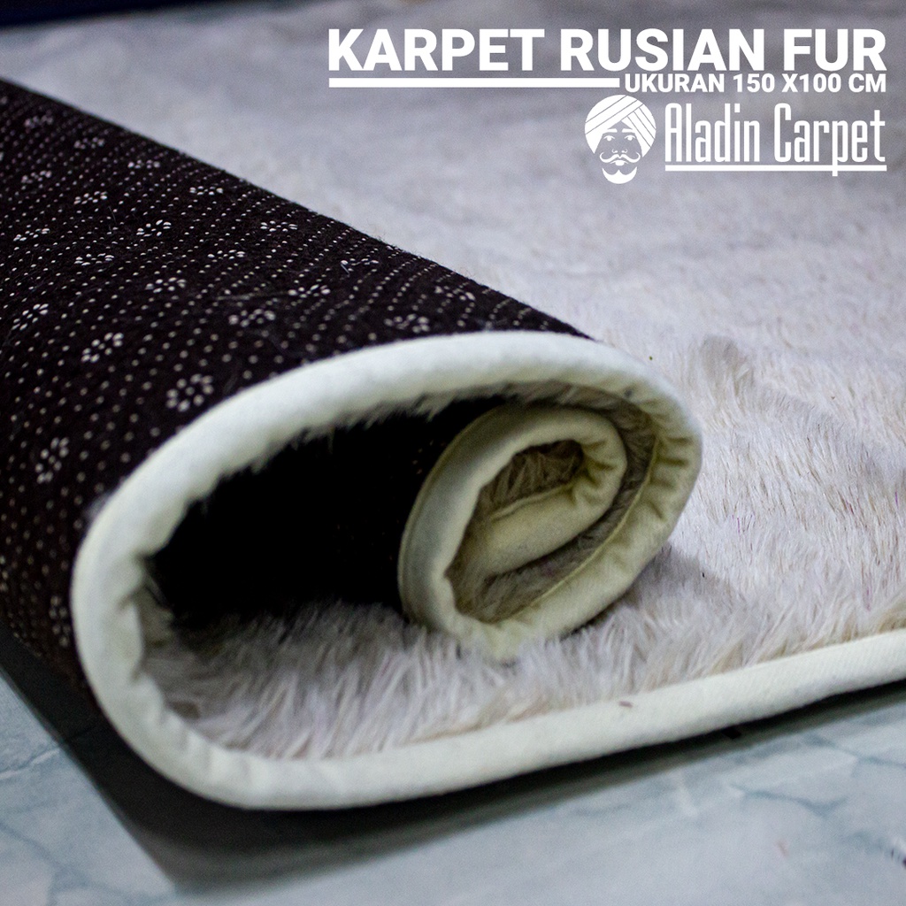 Karpet Bulu Lembut Korea Russian Fur 150cm x 100cm