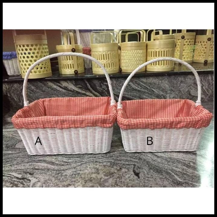 

Keranjang Buah Rotan Persegi Premium/ Keranjang Parcel Buah Lebaran