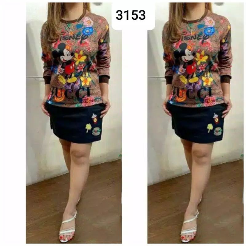 Atasan disney mickey dan Jaket Lv import