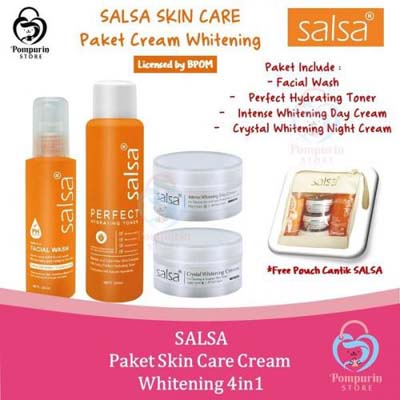 [PAKET 4IN1] [BPOM] Paket Salsa Skincare Intense Whitening Glowing Pemutih wajah &amp; Anti Acne Series