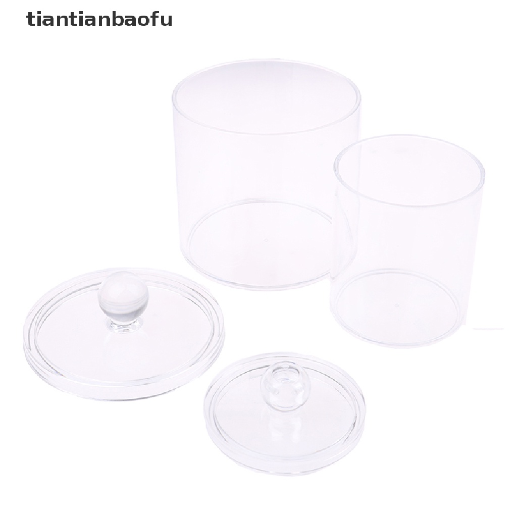 (tiantianbaofu) Toples Akrilik Bening Penyimpanan Cotton Bud