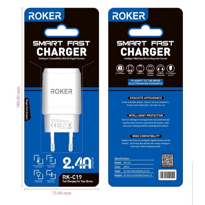 BATOK CHARGER ROKER SMART 2.4A