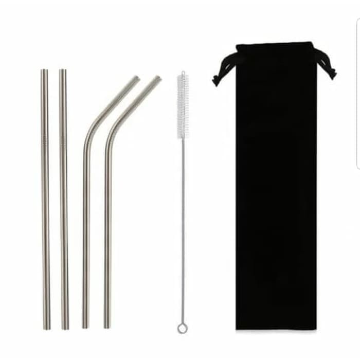 Cod Pouch spondbond Stainless straw, Pouch Kantong Tempat Penyimpanan Sedotan ready stok
