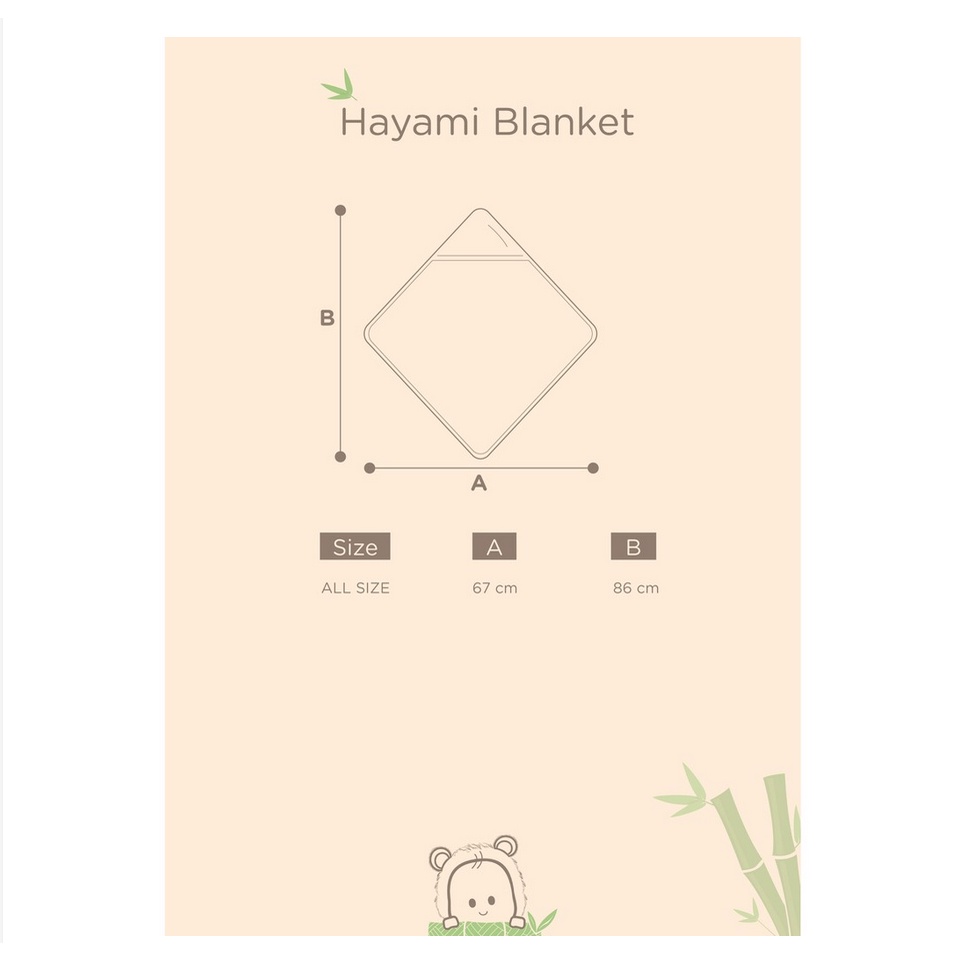 Bamboo &amp; Bub Hayami Blanket Hooded - Bambu Selimut Anak Bayi Balita Hoodie Topi Blankie Plush Hat Lucu