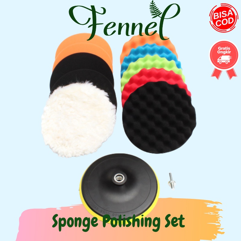 Spons Pemoles Poles Bodi Mobil Sponge Polishing Set 5 Inch 10 PCS