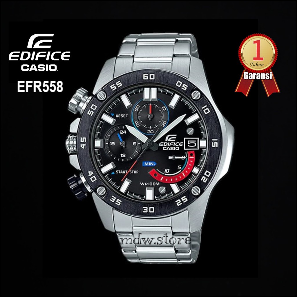 Casio Edifice EFR 558 EFR558 Silver Jam Tangan Pria