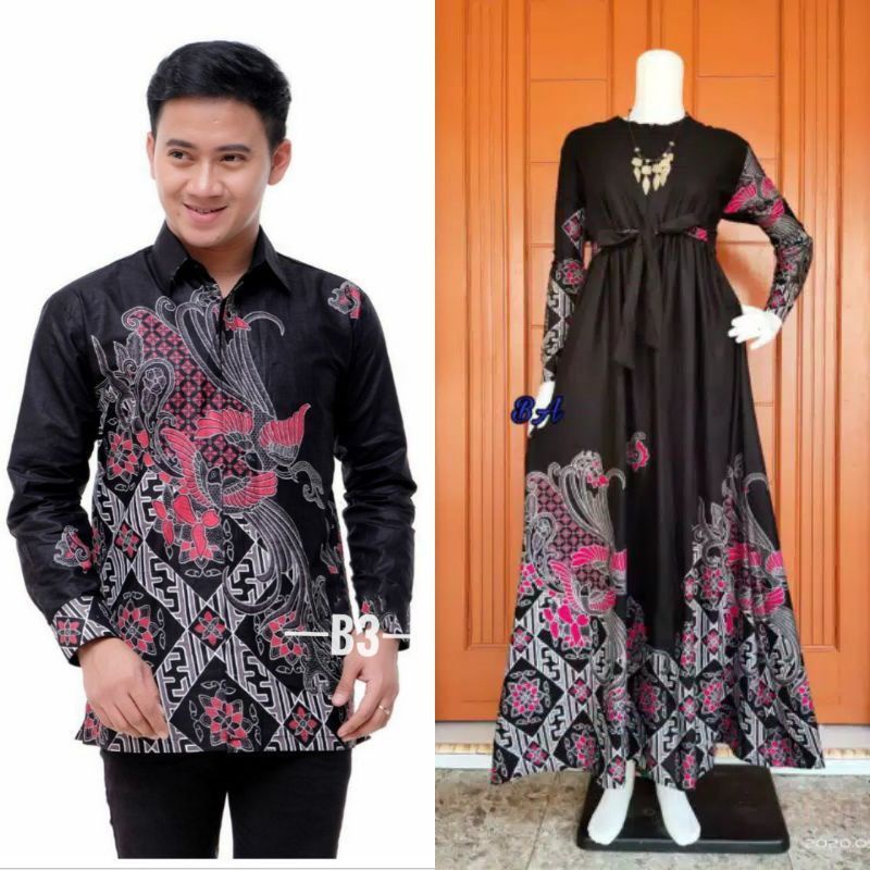 Batik Couple Keluarga - Maura Couple - Batik Couple Ori Ndoro Jowi Batik Couple keluarga-Kenari hitam