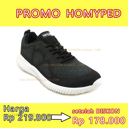 HOMYPED RAPTOR HITAM sepatu sekolah pria olahraga kets sneakers