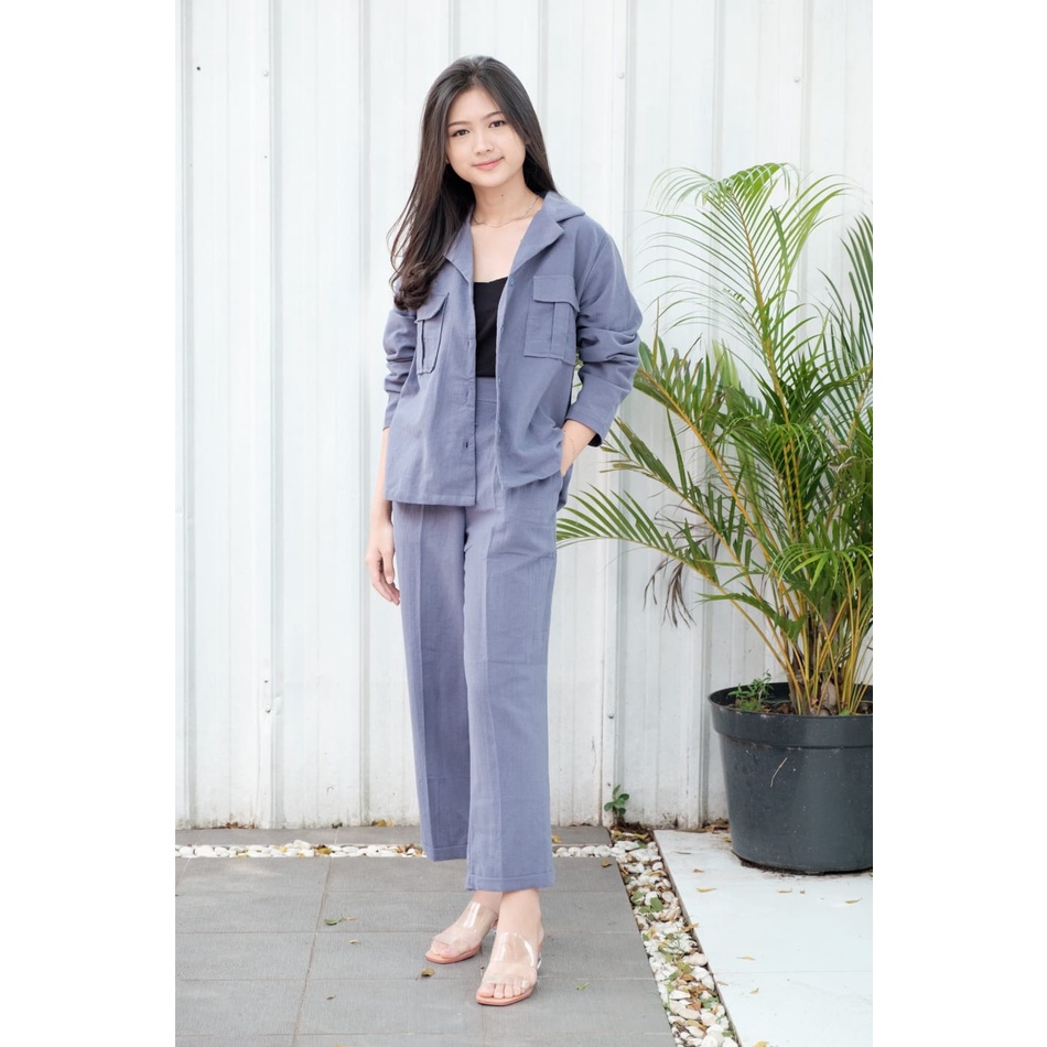 SOVIE SET ONE SET LINEN ATASAN LINEN BAWAHAN LINEN BAJU LINEN CELANA LINEN KEMEJA LINEN BAHAN ADEM S