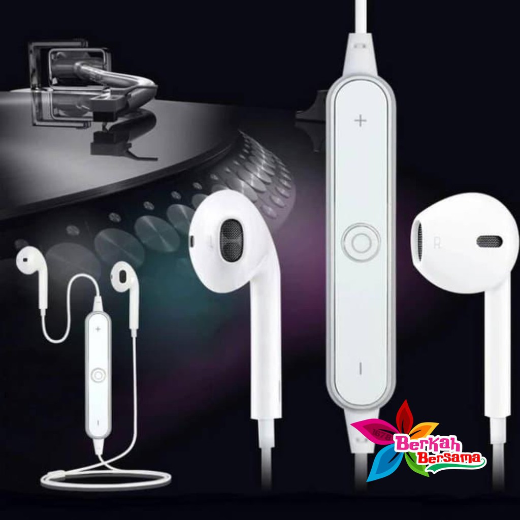 S6 Headset Headsfree Hf bluetooh tali sport super bAss wireless earphone BB3517