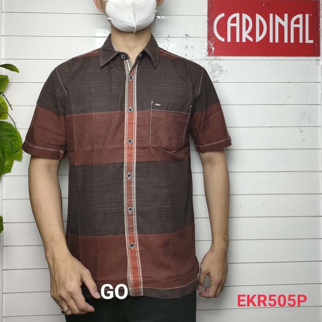 gof CTR CARDINAL KEMEJA CASUAL Pakaian Atasan Pria Kemeja Reguler Hem Casual Santai Lengan Pendek