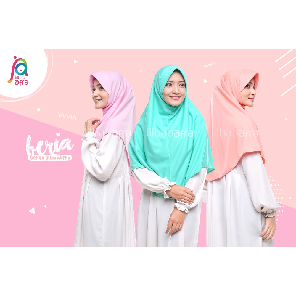  Jilbab  Beria  Bergo Jilbab  Afra  Hijab Instan Bahan Kaos 