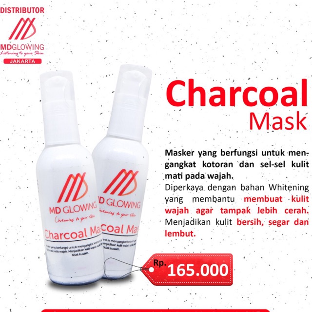 Masker charcoal Mask md glowing Original Md Clinic